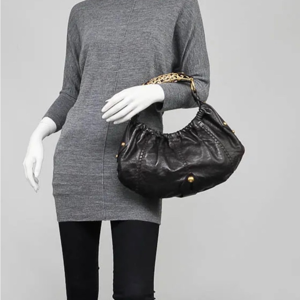 Yves Saint Laurent Dark Brown Leather Vincennes Mombasa Hobo VINTAGE